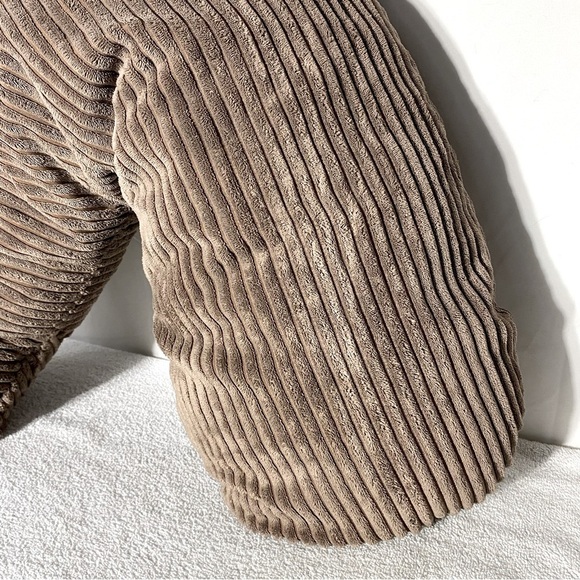 Jolly Jumper Boomerang Nursing Pillow With Plush Brown Corduroy Cover - Picture 4 of 10